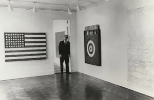 Leo Castelli at the Jasper Johns show 1958